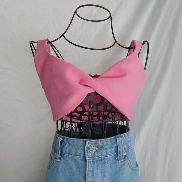 White Fox Boutique Tops - New with tags Pink White Fox Cross Over Party Top